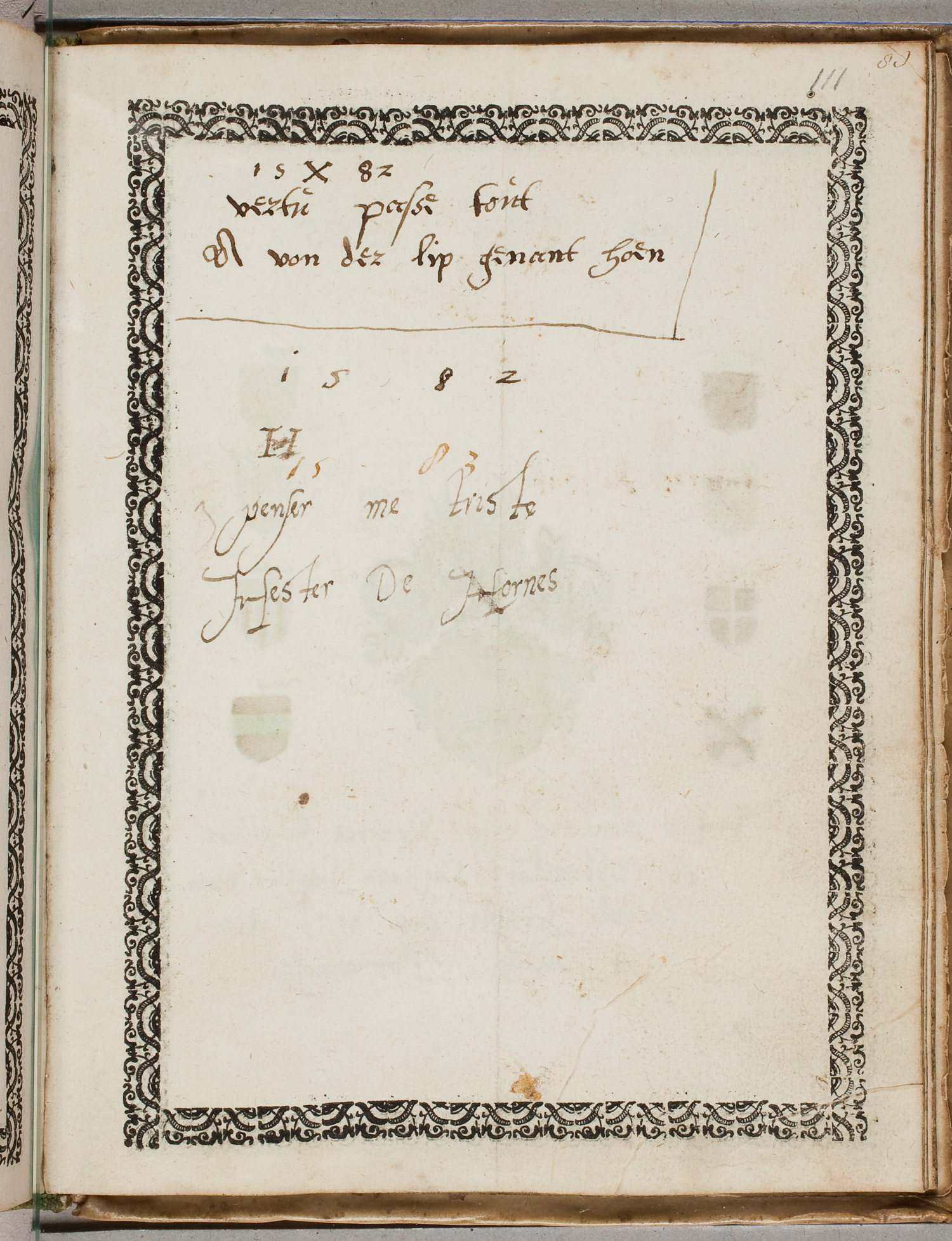 Image from object titled 'Albuminscriptie / van Hester de Hornes, voor Walraven van Haeften (ca. 1555-1608)'